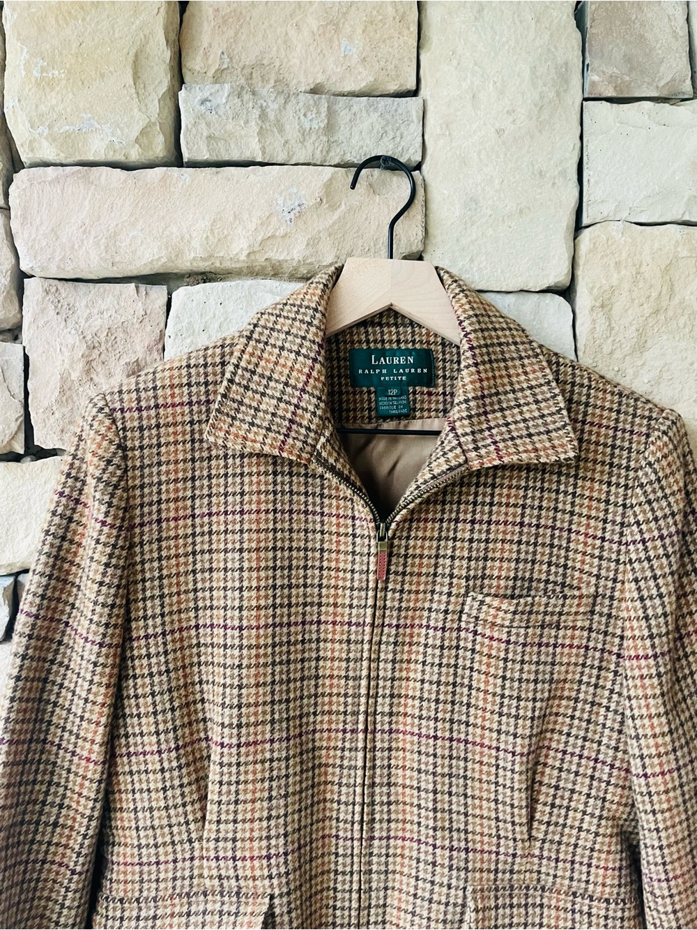 Lauren Ralph Lauren Equestrian Vintage Houndstooth Coat RARE - Picture 3 of 9